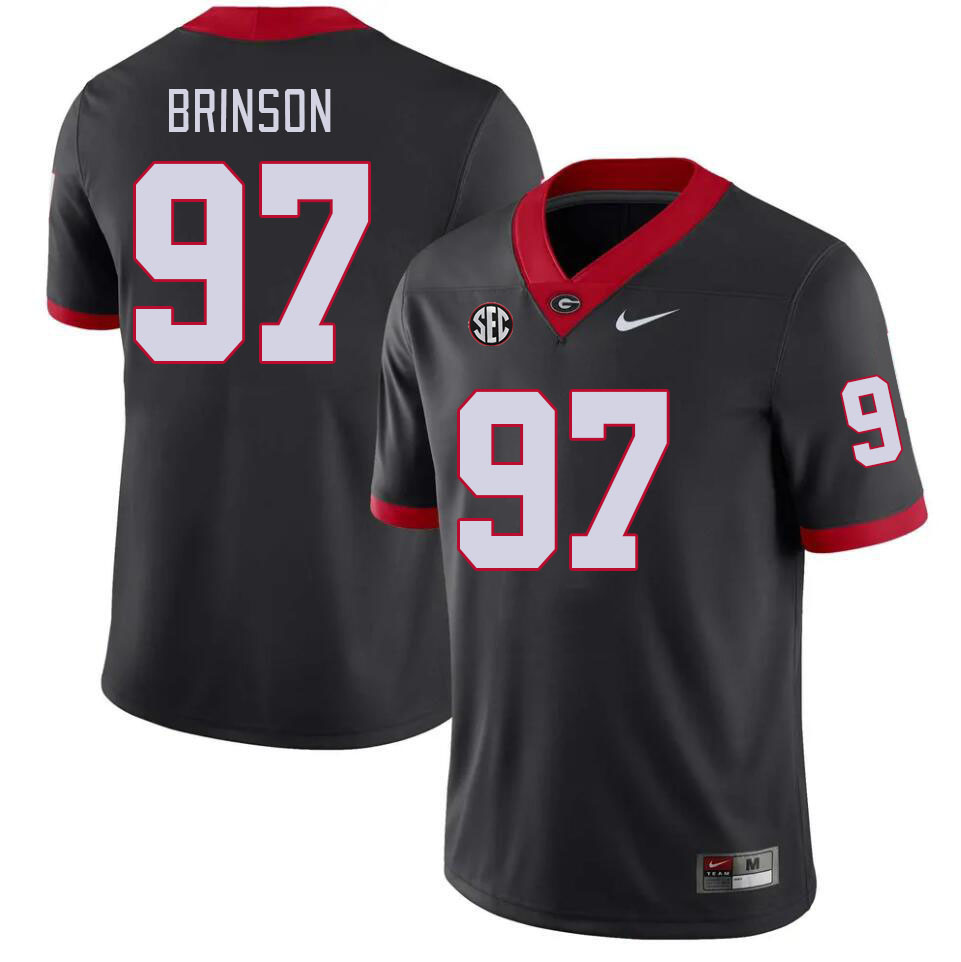 Georgia Bulldogs Men's Warren Brinson #97 Black Stitched College UGA Football Jersey 23XR018XW